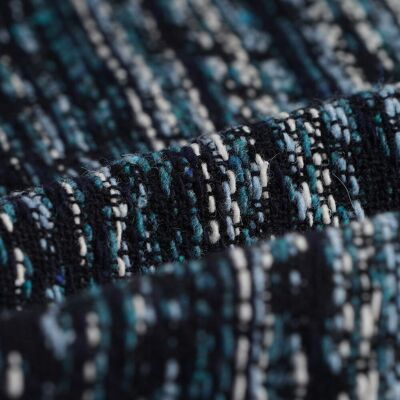 Tissu jacquard gros fil bleu noir - Mondial Tissus - Publicité Tissu jacquard gros fil bleu noir - Mondial Tissus - Publicité