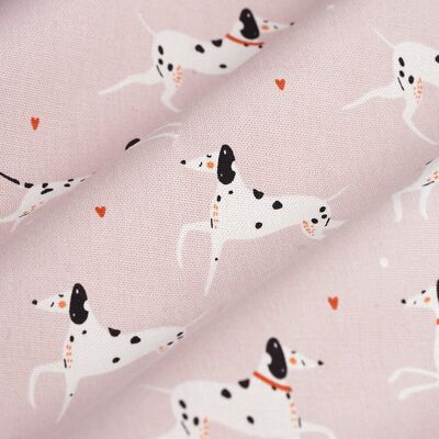 Tissu bachette dalmatien rose - MT - Mondial Tissus - Publicité Tissu bachette dalmatien rose - MT - Mondial Tissus - Publicité