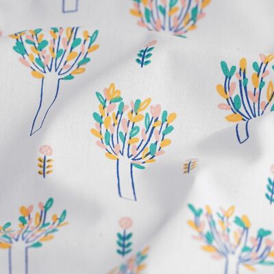 Tissu coton blanc arbres en fleurs - MT - Mondial Tissus - Publicité Tissu coton blanc arbres en fleurs - MT - Mondial Tissus - Publicité