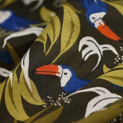 Tissu cretonne Toucan tropique multico - MT - Mondial Tissus - Publicité Tissu cretonne Toucan tropique multico - MT - Mondial Tissus - Publicité