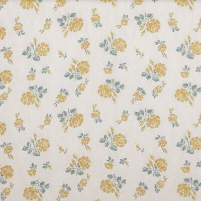Tissu voilage Florette en lin mélangé motif fleur jaune - 150 cm - Linder - Mondial Tissus - Publicité Tissu voilage Florette en lin mélangé motif fleur jaune - 150 cm - Linder - Mondial Tissus - Publicité