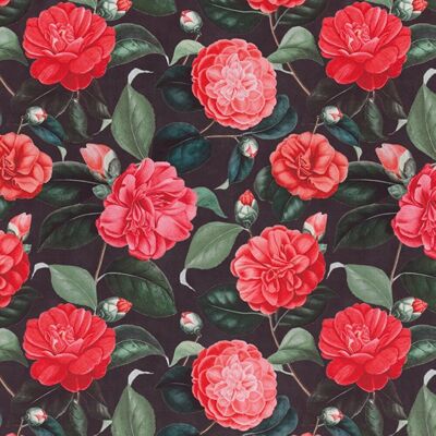 Tissu velours grosses roses romantiques - Mondial Tissus - Publicité Tissu velours grosses roses romantiques - Mondial Tissus - Publicité