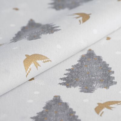 Tissu de Noël bachette sapin gris - MT - Mondial Tissus - Publicité Tissu de Noël bachette sapin gris - MT - Mondial Tissus - Publicité