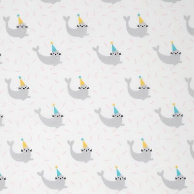 Tissu coton imprimé phoque - MT - Mondial Tissus - Publicité Tissu coton imprimé phoque - MT - Mondial Tissus - Publicité