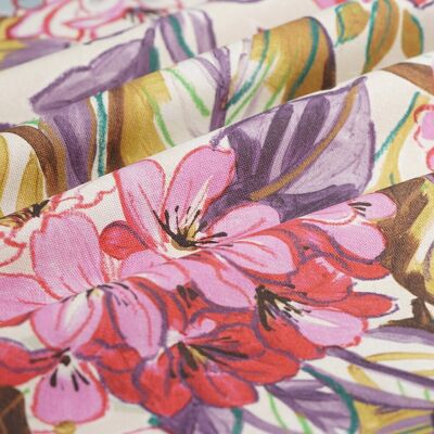 Tissu bachette lourde Hortense multicolore - MT - Mondial Tissus - Publicité Tissu bachette lourde Hortense multicolore - MT - Mondial Tissus - Publicité