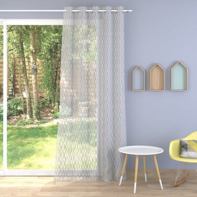Tissu voile jacquard navette plombé gris grande largeur - Mondial Tissus - Publicité Tissu voile jacquard navette plombé gris grande largeur - Mondial Tissus - Publicité