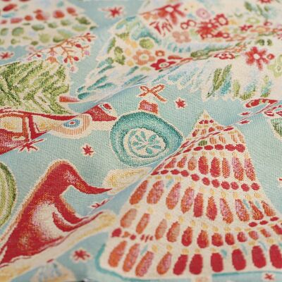 Tissu de Noël jacquard gobelin vintage - MT - Mondial Tissus - Publicité Tissu de Noël jacquard gobelin vintage - MT - Mondial Tissus - Publicité
