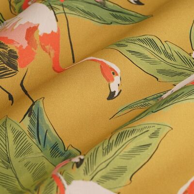 Tissu coton épais flamant rose grande largeur jaune moutarde - MT - Mondial Tissus - Publicité Tissu coton épais flamant rose grande largeur jaune moutarde - MT - Mondial Tissus - Publicité