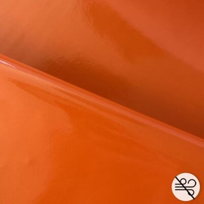 Toile simili vinyle polyurethane brillant orange - Mondial Tissus - Publicité Toile simili vinyle polyurethane brillant orange - Mondial Tissus - Publicité