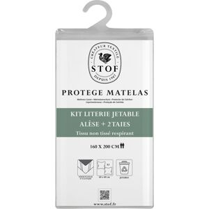 Kit literie jetable - Alèse 160 x 200 cm + 2 taies 60 x 60cm - STOF - Mondial Tissus - Publicité Kit literie jetable - Alèse 160 x 200 cm + 2 taies 60 x 60cm - STOF - Mondial Tissus - Publicité