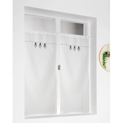 Paire de voilage Espelette blanc déco noire 45x60 cm - Linder - Mondial Tissus - Publicité Paire de voilage Espelette blanc déco noire 45x60 cm - Linder - Mondial Tissus - Publicité