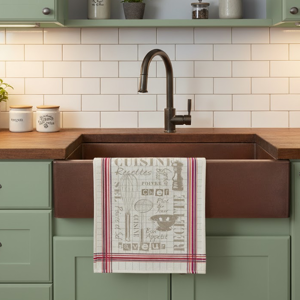Torchon jacquard cuisine 50 x 70 cm bayonne - Mondial Tissus - Publicité Torchon jacquard cuisine 50 x 70 cm bayonne - Mondial Tissus - Publicité