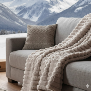 Plaid fourrure rayures gris 130 X 170 cm - MT - Mondial Tissus - Publicité Plaid fourrure rayures gris 130 X 170 cm - MT - Mondial Tissus - Publicité