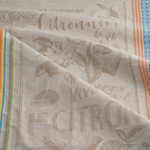 Torchon jacquard citron - Mondial Tissus - Publicité Torchon jacquard citron - Mondial Tissus - Publicité