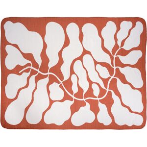 Plaid terracotta forme blanches 130x170cm - MT - Mondial Tissus - Publicité Plaid terracotta forme blanches 130x170cm - MT - Mondial Tissus - Publicité
