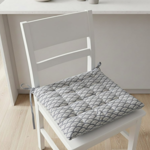 Galette de chaise Origami gris - MT - Mondial Tissus - Publicité Galette de chaise Origami gris - MT - Mondial Tissus - Publicité