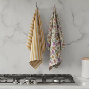 Lot de 2 torchons nouveaux légumes multicolore - MT - Mondial Tissus - Publicité Lot de 2 torchons nouveaux légumes multicolore - MT - Mondial Tissus - Publicité