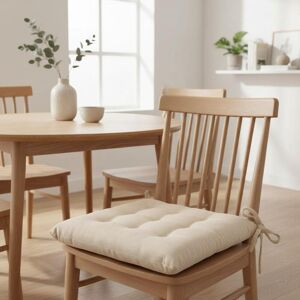 Galette de chaise velours côtelé écru - MT - Mondial Tissus - Publicité Galette de chaise velours côtelé écru - MT - Mondial Tissus - Publicité