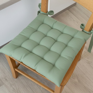 Mondial Tissus - Essentiel - Vert - Coussin de chaise - Publicité Mondial Tissus - Essentiel - Vert - Coussin de chaise - Publicité