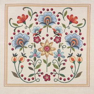 Carré de tissu jacquard fleurs - Mondial Tissus - Publicité Carré de tissu jacquard fleurs - Mondial Tissus - Publicité