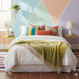 Plaid tie and dye vert 130x170cm - MT - Mondial Tissus - Publicité Plaid tie and dye vert 130x170cm - MT - Mondial Tissus - Publicité