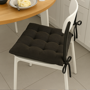 Galette de chaise côtelée anthracite 40x40cm - Mondial Tissus - Publicité Galette de chaise côtelée anthracite 40x40cm - Mondial Tissus - Publicité