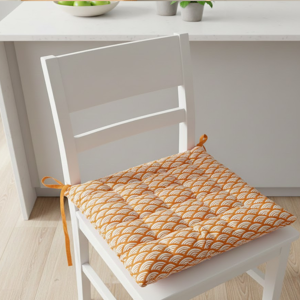 Galette de chaise Origami jaune - MT - Mondial Tissus - Publicité Galette de chaise Origami jaune - MT - Mondial Tissus - Publicité