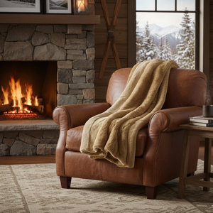 Plaid fausse fourrure marron 130x170cm - MT - Mondial Tissus - Publicité Plaid fausse fourrure marron 130x170cm - MT - Mondial Tissus - Publicité