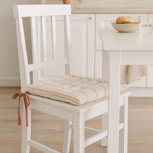 Galette de chaise maison de campagne linen look 40x40 cm - MT - Mondial Tissus - Publicité Galette de chaise maison de campagne linen look 40x40 cm - MT - Mondial Tissus - Publicité