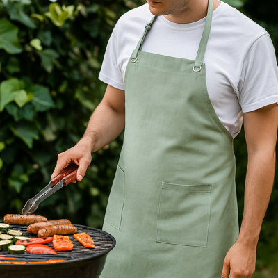 Tablier barbecue vert avec oeillets 70x85cm - MT - Mondial Tissus - Publicité Tablier barbecue vert avec oeillets 70x85cm - MT - Mondial Tissus - Publicité