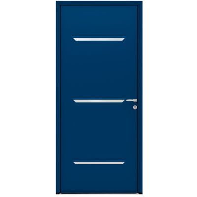 Le Roi de la Fenêtre Porte d'entrée ACIER modèle ECLIPSE dimensions standard L 80 cm x H 215 cm - Publicité Le Roi de la Fenêtre Porte d'entrée ACIER modèle ECLIPSE dimensions standard L 80 cm x H 215 cm - Publicité