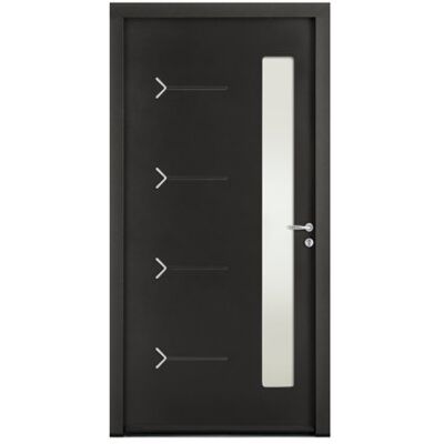 Le Roi de la Fenêtre Porte d'entrée ACIER modèle ALTIMA dimensions standard L 100 cm x H 215 cm - Publicité Le Roi de la Fenêtre Porte d'entrée ACIER modèle ALTIMA dimensions standard L 100 cm x H 215 cm - Publicité