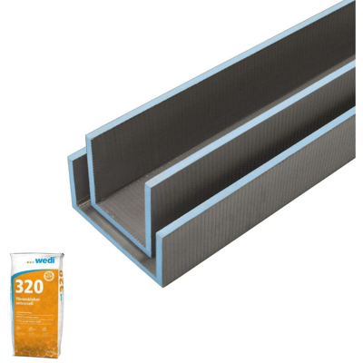 Wedi Meuble Lavabo Mensolo U - 260x30x15cm, Gris - Publicité Wedi Meuble Lavabo Mensolo U - 260x30x15cm, Gris - Publicité