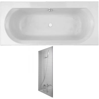 Jacob Delafon - Baignoire rectangulaire Elise et Pare-bain - Publicité Jacob Delafon - Baignoire rectangulaire Elise et Pare-bain - Publicité
