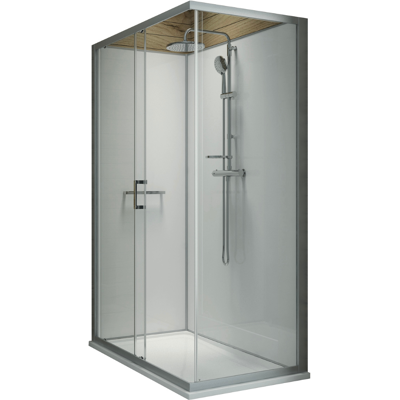 Pack cabine de douche 120 x 80 cm LEDA Karamineral 2 porte coulissante + receveur de douche antidérapant - Publicité Pack cabine de douche 120 x 80 cm LEDA Karamineral 2 porte coulissante + receveur de douche antidérapant - Publicité
