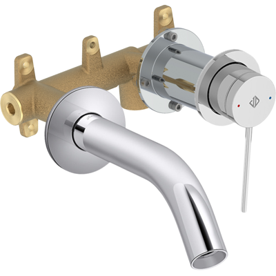 Jacob Delafon E38450-4ND Chrome Wall-Mmount Lavatory faucet - Publicité Jacob Delafon E38450-4ND Chrome Wall-Mmount Lavatory faucet - Publicité