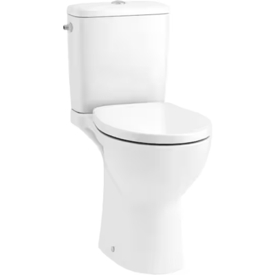 WC à poser sans bride surélevé PMR sortie horizontale JACOB DELAFON Patio avec abattant - Publicité WC à poser sans bride surélevé PMR sortie horizontale JACOB DELAFON Patio avec abattant - Publicité