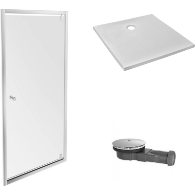 Jacob Delafon - Bac de douche Ipso 90x90 avec porte - Blanc - Publicité Jacob Delafon - Bac de douche Ipso 90x90 avec porte - Blanc - Publicité