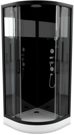 Aurlane Cabine de douche complète - 1/4 cercle - 90 x 90 x 215 cm - Black Mirror II - AURLANE Aurlane Cabine de douche complète - 1/4 cercle - 90 x 90 x 215 cm - Black Mirror II - AURLANE