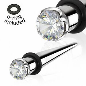 Piercing Street Piercing Ecarteur Acier avec Strass - Argente