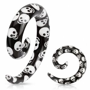 Piercing Street Piercing ecarteur spirale tete de mort - Noir