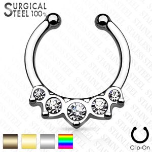 Piercing Street Faux piercing septum cinq strass -