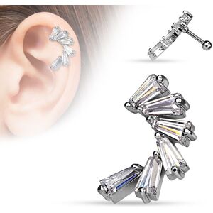 Piercing Street Piercing oreille cartilage gemmes croissant - Argente