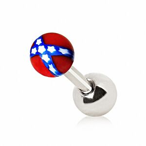 Piercing Street Piercing oreille cartilage drapeau rebelle - Argente