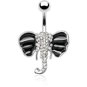 Piercing Street Piercing nombril elephant noir - Argente