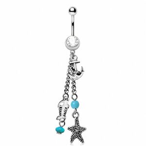 Piercing Street Piercing nombril charms marins - Argente