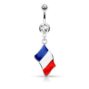 Piercing Street Piercing nombril Drapeau France - Argente