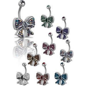 Piercing Street Piercing nombril Crystal Evolution Swarovski Noeud Ruban - Argente