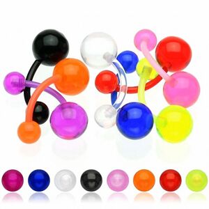 Piercing Street Lot de 9 piercing nombril bioflex boules acrylique - Multicolore