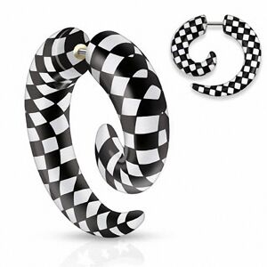 Piercing Street Piercing faux ecarteur spirale carreaux -